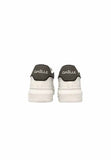 Gaelle sneakers uomo bianca con talloncino verde militare e logo - Shopaland