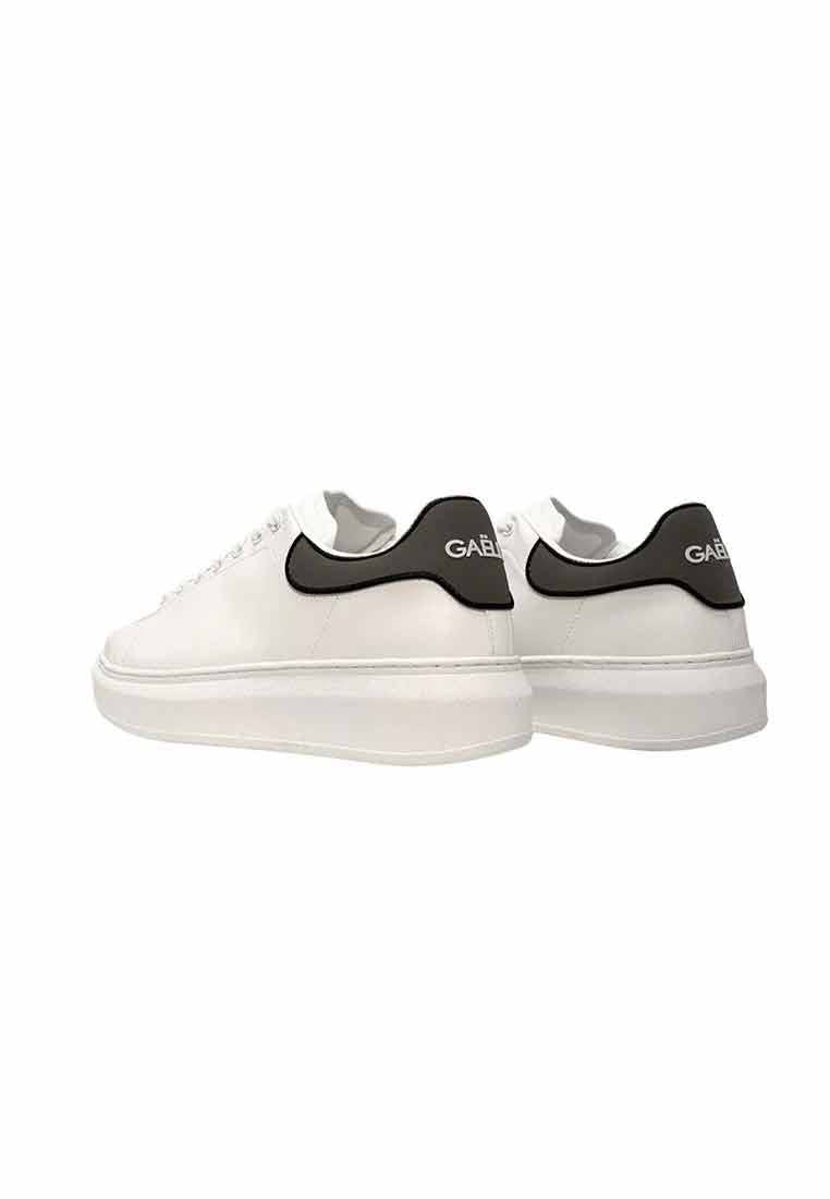 Gaelle sneakers uomo bianca con talloncino verde militare e logo - Shopaland
