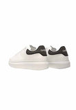 Gaelle sneakers uomo bianca con talloncino verde militare e logo - Shopaland