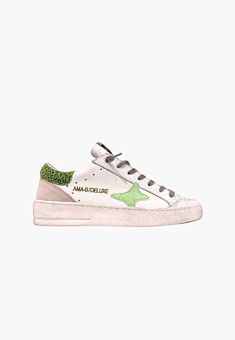 AMA BRAND SNEAKERS DONNA BIANCA LOGO VERDE - Shopaland