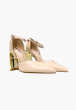 VIBES SCARPA CON TACCO DONNA DECOLLETE TACCO SQUADRATO ORO - Shopaland