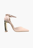 VIBES SCARPA CON TACCO DONNA DECOLLETE TACCO SQUADRATO ORO