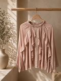 Camicia Donna rouches mussola gessata operata