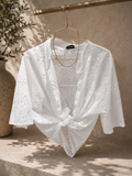 Kikisix camicia donna sangallo bianca