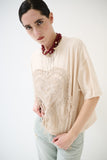 Kikisix t-shirt donna sabbia con cuore ricamo