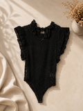 Kikisix donna body pizzo con gale nero