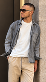 Pont uomo shirt spinosa over shirt grigio sporcato