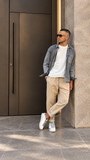 Pont uomo shirt spinosa over shirt grigio sporcato