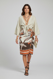 Gonna Donna pareo stampa foulard sui toni del rosso
