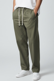 Bl11 uomo pantalone con Pence e laccio.tessuto tecnico verde