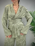 Kikisix donna giacca kimono con fusciacca salvia
