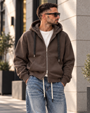 Seinse Uomo Hoodie felpa cappuccio  moro