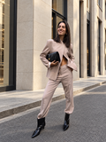 Kikisix Donna Giacca abbottonatura collo fresco lana sabbia
