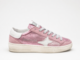 Ama brand sneakers donna in pelle rosa effetto slavato