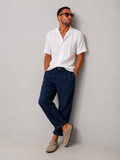 Bl11 uomo pantalone in lino con laccio