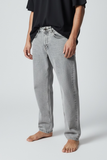 Pont jeans denim uomo cropped overdyed ice