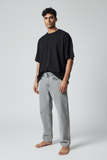 Pont jeans denim uomo cropped overdyed ice