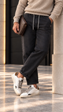 Bl11 uomo pantalone con coulisse e pence nero