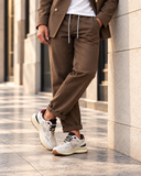 Bl11 uomo pantalone con coulisse e pence fondente
