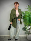 kikisix abito camicia donna verde