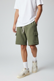 Bl11 Uomo Bermuda Cargo Felpa Muschio