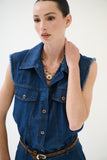 Kikisix gilet donna in denim