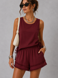 Kikisix donna top laccetti passamaneria fondo rosso india