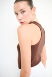 Kikisix donna top scollo americana con stampa moro