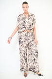 Kikisix pantalone con stampa jungle