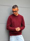 Sseinse maglione girocollo uomo bordeaux