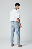 Pont jeans denim uomo cropped bleach rotto