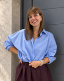 Kikisix Donna Camicia over popeline celeste