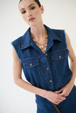 Kikisix gilet donna in denim