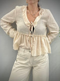 Kikisix donna blusa con lacci burro