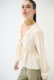 Kikisix donna blusa con lacci burro