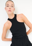 Kikisix donna canotta a costine vogatore nero