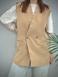 Kikisix gilet donna  over beige