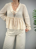 Kikisix donna blusa con lacci burro