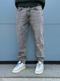 Pont jeans uomo cropped carrot lavaggio grigio