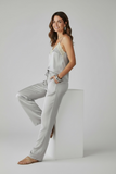 Pantalone Donna palazzo raso grigio