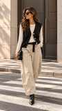 Kikisix Donna Gilet over bottoni gioiello  nero