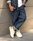 Pont uomo jeans teide loose raw fabric