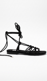 Sandalo donna  flat intrecciato nero