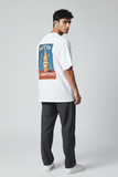 Bl11 uomo tshirt stampa cretino bianco