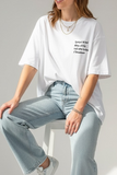 T-Shirt donna con scritta ricamata  le luci della città