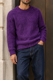 Bl11 uomo maglia girocollo boucle viola