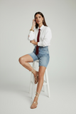 You decide camicia donne over bianca con cravatta staccabile