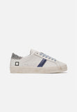 date women's white hill low calf white blue sneakers