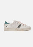 date sneakers donna bianca hill low calf white green