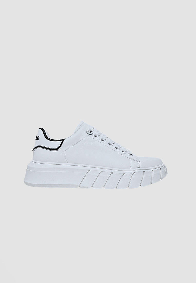 Gaelle sneakers donna bianca con tallone Bianco e logo nero